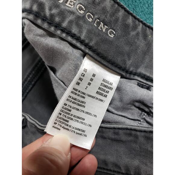 American Eagle Jeans Size 00 Womens Gray Stretch Denim Pants High Rise Jegging - Picture 5 of 14